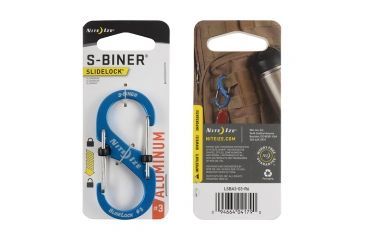 Image of Nite Ize S-Biner SlideLock Aluminum Carabiner, Blue, 3in, LSBA3-03-R6