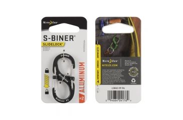 Image of Nite Ize S-Biner SlideLock Aluminum Carabiner, Charcoal, 2in, LSBA2-09-R6