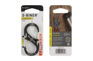 Image of Nite Ize S-Biner SlideLock Aluminum Carabiner, Charcoal, 3in, LSBA3-09-R6