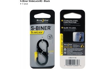 Image of Nite Ize S-Biner SlideLock Size 2, Black LSB2-01-R3