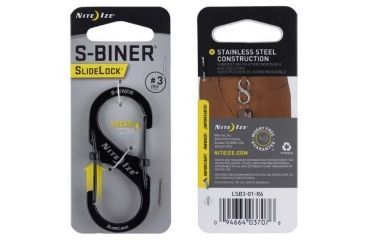 Image of Nite Ize S-Biner SlideLock Steel - #3, Black LSB3-01-R6