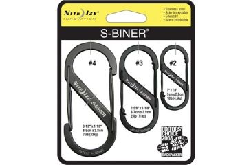 Image of Nite Ize SB234-03-01 S-Biner Versatile Carry Biners, 3 Pack, Black