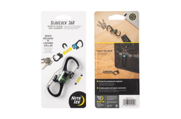 Image of Nite Ize SlideLock 360 Magnetic Locking Dual Carabiner, Olive, MSBL-08-R7