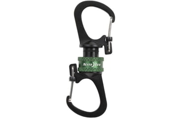 Image of Nite Ize SlideLock 360 Magnetic Locking Dual Carabiner, Olive, MSBL-08-R7