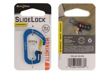 Image of Nite Ize SlideLock Carabiner Aluminum No2, Blue, CSLA2-03-R6