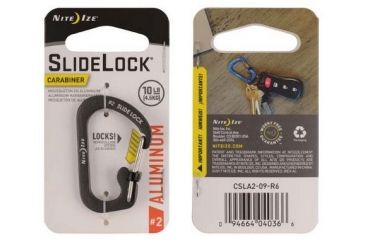 Image of Nite Ize SlideLock Carabiner Aluminum No2, Smoke, CSLA2-09-R6
