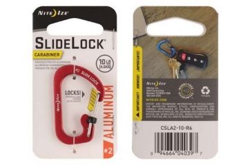 Image of Nite Ize SlideLock Carabiner Aluminum No2, Red, CSLA2-10-R6