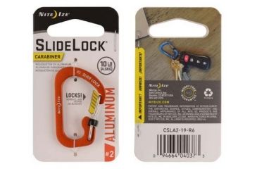 Image of Nite Ize SlideLock Carabiner Aluminum No2, Orange, CSLA2-19-R6