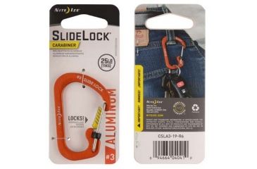 Image of Nite Ize SlideLock Carabiner Aluminum No3, Orange, CSLA3-19-R6