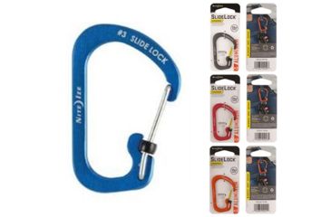 Image of Nite Ize SlideLock Carabiner Aluminum No3, Blue, Orange, Red, Smoke
