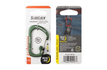 Image of Nite Ize SlideLock Carabiner Aluminum, Olive, #3, CSLA3-08-R6
