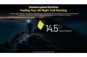 Image of Nitecore UT27 MCT HLB1500 Li-ion Battery Pack/AAA 800 Lumens 3 Color Temperatures Running Headlamp