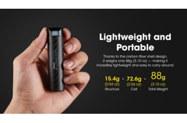 Image of Nitecore Carbon Battery 6K USB-C 6000mAh Power Bank, Black, CARBON6K