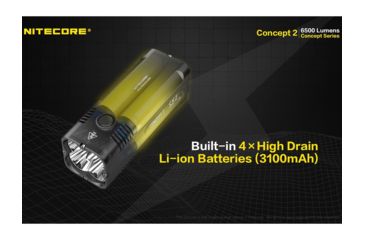 Image of Nitecore Concept-2 4 x Built-In Battery Packs 4 x CREE XHP35 HD LED Rechargeable Ultra-Bright Flashlight, 6500 Lumens, Black, CONCEPT-2