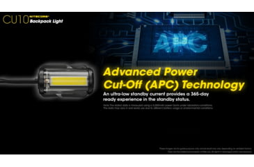 Image of Nitecore CU10 220 Lumen Backpack Flashlight, Black, 6952506406807