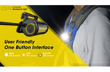 Image of Nitecore CU10 220 Lumen Backpack Flashlight, Black, 6952506406807