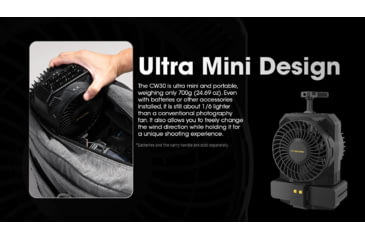 Image of Nitecore CW30 Portable Cordless Photography Fan, Black, ACC-NITE-CW30