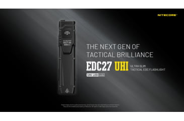 Image of Nitecore EDC27 UHi 3100 Lumen Ultra Slim Flat EDC Flashlight, Black, EDC27UHI