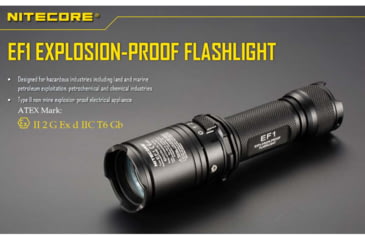 Image of Nitecore EF1 Explosion Proof LED Flashlight, 830 Lumens, Black, 6952506401741