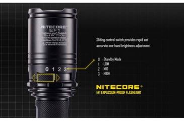Image of Nitecore EF1 Explosion Proof LED Flashlight, 830 Lumens, Black, 6952506401741