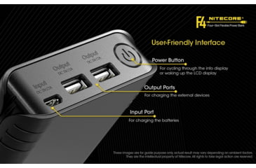 Image of Nitecore F4 Four-Slot Flexible Power Bank and Battery Charger for Lithium-ion 18650, Black, 6952506492954