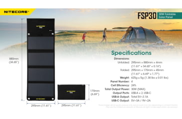 Image of Nitecore FSP30 30W Foldable Solar Panel, Black, CHG-NITE-FSP30