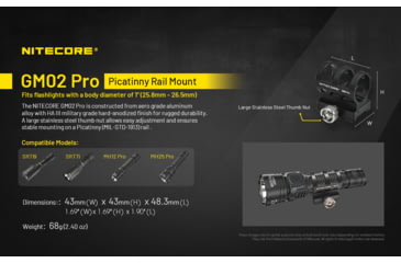 Image of Nitecore GM02 Pro 1in Mount for Tactical Flashlights, Black/Yellow, 6952506496501