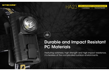 Image of Nitecore HA23 250 Lumen Ultra Lightweight Headlamp, Use 2xAA, Black, 6952506405091