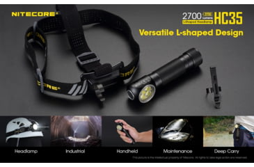 Image of Nitecore HC35 2700 Lumen USB Rechargeable Headlamp, Black, 6952506405572