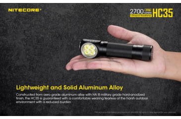 Image of Nitecore HC35 2700 Lumen USB Rechargeable Headlamp, Black, 6952506405572