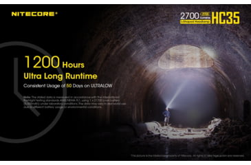Image of Nitecore HC35 2700 Lumen USB Rechargeable Headlamp, Black, 6952506405572