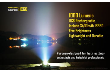 Image of Nitecore HC60M 1000 Lumen NVG Mountable Rechargeable Tactical Headlamp, Black, 6952506405749