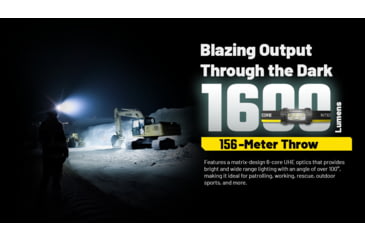 Image of Nitecore HC70 UHE 1600s Lumens Headlamp w/Extra Long Runtime, Black, HC70 UHE