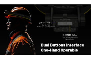 Image of Nitecore HC70 UHE 1600s Lumens Headlamp w/Extra Long Runtime, Black, HC70 UHE