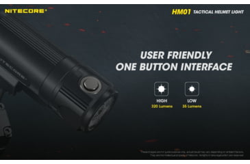 Image of Nitecore HM01 320 Lumens 360 deg Pivoting Tactical Helmet Light, Black, 6952506406784