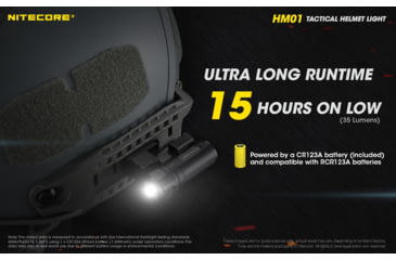 Image of Nitecore HM01 320 Lumens 360 deg Pivoting Tactical Helmet Light, Black, 6952506406784