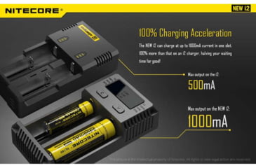 Image of Nitecore I2 Intellicharger 2-Slot Universal Battery Charger, Black, 6952506491384