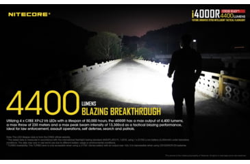 Image of Nitecore i4000R 4400 Lumen USB-C Rechargeable LED Flashlight, Black, 6952506405848