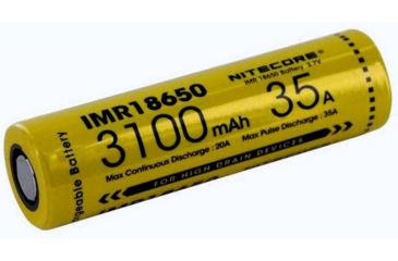 Image of Nitecore IMR 18650 3100mAh 3.7V Unprotected 35A Li-Mn Rechargeable Flat Top Battery, Black, IMR18650-3100-35