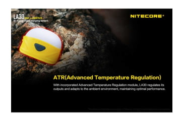 Image of Nitecore LA30 Bi-Fuel 1 x Built-In Li-ion Battery Pack / 2 x AA High CRI LED Camping Lantern, 250 Lumens, Yellow, LA30-YELLOW