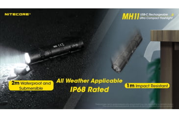 Image of Nitecore MH11 1000 Lumen USB-C Rechargeable Flashlight, Black, 6952506406630