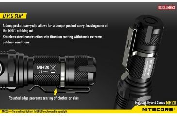 Image of Nitecore MH20 Rechargeable CREE XM-L2 U2 LED Flashlight,1000 Lumens, Black NITECORE-MH20