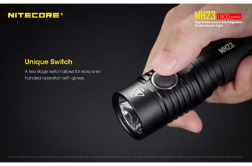 Image of Nitecore MH23 1800 Lumen USB Rechargeable Compact EDC Flashlight, Black, 6952506404001