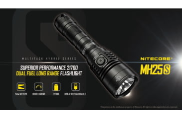 Image of Nitecore MH25S 1800 Lumen USB-C Rechargeable Flashlight, Black, 6952506406548