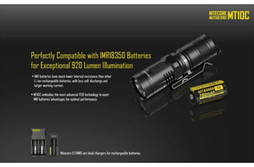 Image of Nitecore MT10C 920 Lumen Rotary Helmet Mounting Rechargeable Flashlight Kit, Black, 6952506466740