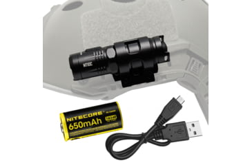 Image of Nitecore MT10C 920 Lumen Rotary Helmet Mounting Rechargeable Flashlight Kit, Black, 6952506466740