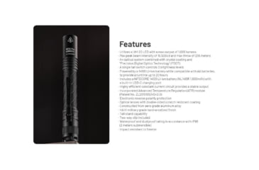 Image of Nitecore MT2A Pro LED EDC Rechargeable Flashlight, AA, 1000 Lumen, Black, FL-NITE-MT2APRO