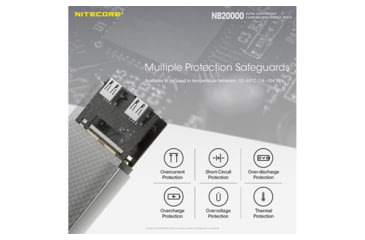 Image of Nitecore NB20000 QC USB &amp; USB-C 4 Port 20000mAh Power Bank, Black, 6952506494446