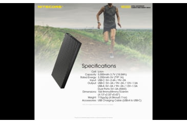 Image of Nitecore NB5000 5000mAh Power Bank with QC USB/USB-C Dual Ports, Black, 6952506494132