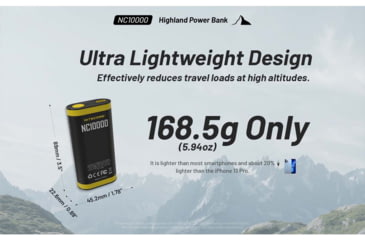 Image of Nitecore NC10000 USB-C QC/PD 10000mAh Outdoor Power Bank, Black, 6952506495429